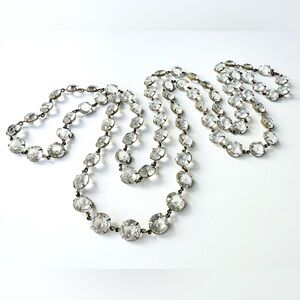 Vintage Art Deco Paste Rivière Ultra-Long Prong-Set Sautoir Necklace 1920s-1930s